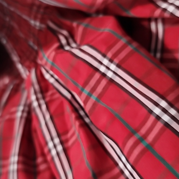 J.Marie Rayna Plaid Square Neck Ruched Puff Sleeve Midi Dress - Picture 5 of 8